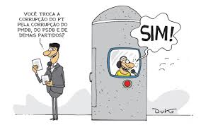 Resultado de imagem para charge de  com politicos