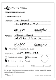 Potwierdzenie nadania zawiera naklejony nr przesyłki. Cennik Przesylka Polecona Cennik Poczta Polska Pl