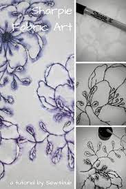 Floral Fabric Art With Sharpies Tutorial Printing On Fabric Fabric Painting Sharpie Crafts