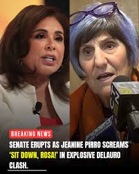 Senate Erupts: Jeanine Pirro Barks 'SIT DOWN, ROSA!' at DeLauro in  Unprecedented Clash 🤬 The Senate floor was transformed into a verbal  battlefield Tuesday as conservative firebrand Jeanine Pirro launched a  shocking,