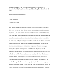 Pdf Lord Byron S Poetry Blackwell Encyclopedia Of Romanticism Andrew Stauffer Academia Edu