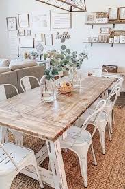 Round and oval dining tables make conversing with dinner guests easier and prevent the dreaded corner bump as you walk past. 27 Popular Farmhouse Table Ideas To Use In The Decor Farmhouse Dining Room Table Farmhouse Kitchen Tables Farmhouse Dining Table