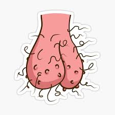 Men.are reluctant to share our feelings, in large part because we often don't have any. Scrotum Stickers Redbubble