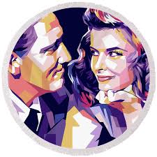 Katharine Hepburn and Spencer Tracy Beach Towel by Retro Movie Posters