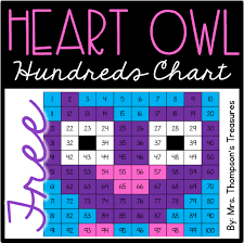 Heart Owl Hundreds Chart Mrs Thompsons Treasures