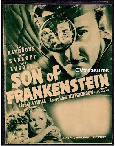Son of Frankenstein Original Authentic Vintage Movie Theater Herald Bo –  CVTreasures