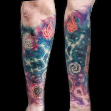Galaxy combined with the flowers symbolizes romance and love. Galaxy Tattoo Done At Masterpiece Tattoo In San Francisco