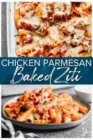 Baked Ziti With Chicken Parmesan Easy Chicken Recipes Recipe Chicken Parmesan Recipes Baked Ziti Chicken Pasta Dishes