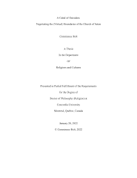 PDF) A Cabal of Outsider: Negotiating the (Virtual) Boundaries of the  Church of Satan.