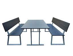 Bank tisch kombination brama aus recycling kunststoff tisch bank verzinkter stahl. Sitzgruppe Outdoor Aus Kunststoff Stahl Luxtek Gmbh