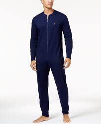 This onepiece stylish jumpsuit is fitted to both the workfloor as on a casual sunday afternoon in the park. Polo Ralph Lauren Men S Cotton Jumpsuit Pajamas In Navy Blue For Men Lyst
