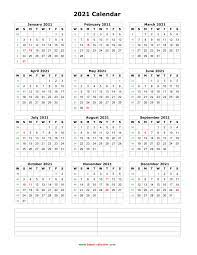 This blank microsoft word calendar template can be download and print on different paper sizes. Download Blank Calendar 2021 With Space For Notes 12 Months On One Page Vertical