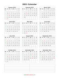 Our online calendar creator tool will help you do that. Download Blank Calendar 2021 With Space For Notes 12 Months On One Page Vertical