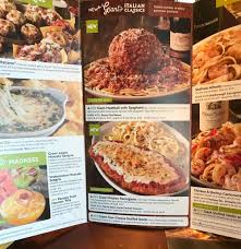 Customers are given a wide variety of foodstuffs and drinks to pick from. Olive Garden S Giant Italian Classics Menu Review