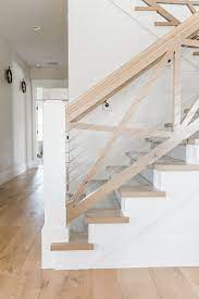 The floors, railings, cabinets, and ceiling are all made out of wood. Pin By Mary Meg On Renovation Modern Farmhouse Design Farmhouse Stairs Farmhouse Design