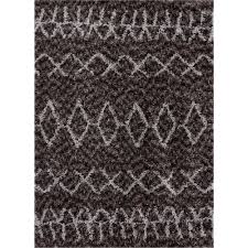 Moroccan rug 5x7 (155cm x 206cm) grey long pile geometric design handmade wool on cotton decorative area rug $804. Well Woven Nomad Parley 5 Ft 3 In X 7 Ft 3 In Modern Moroccan Trellis Dark Gray Shag Area Rug No 13 5 The Home Depot