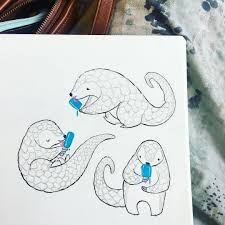 I Was Talking To Blueprintsforsewing Khgarts And Eyetradehandmade About Work And Someone Used The Phrase Pangolins Eat Pangolin Art Sketch Book Animal Icon