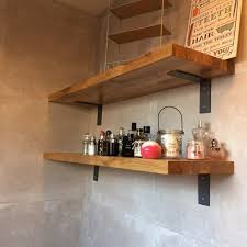 Etagere metal style industriel dust etagmet dus dud. Equerre En Metal Pour Etagere Murale Sans Bord Bois Industriel Acier Tablette En Bois Equerre Parement Mural