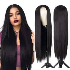 Buy black hair wigs in minewig, natural looking, best wigs online. Amazon Com Aisi Hair Long Straight Hair Black Wig Women S Natural Straight Hair Product Wig Middle Part Synthetic Long Black Wigs 1b Beauty