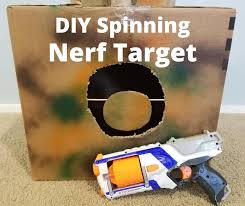 You can easily modify these plans to whatever scrap wood you have on. Diy Spinning Nerf Targets A Cardboard Toy Happy Mom Hacks
