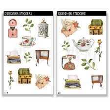 vintage bullet journal sticker schreibwaren sticker etsy planer aufkleber schreibmaschine aufkleber