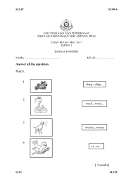 Bahasa melayu kertas 1 (1). Ujian Bulan Mac Bi Year 1 2017