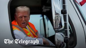 Trump: '250 million people are not garbage' as former president stumbles  into truck