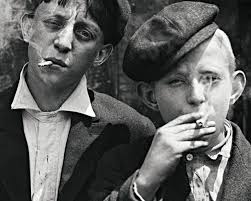 Vintage Photo Print Boys Smoking Lewis Hines Poster Kids in Suits Newsboy  Caps Black and White Antique Wall Decor Poster Cool Unusual Art