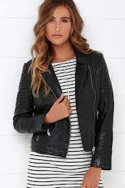 Bb Dakota Benton Black Leather Moto Jacket