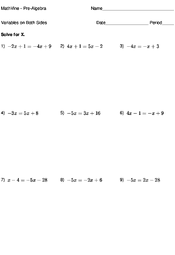1:54 ehoweducation 618 125 просмотров. Solving Equations With Variables On Both Sides Mathvine Com