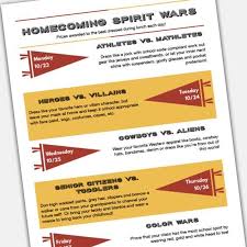 Homecoming Spirit Wars And Spirit Week Fully Editable And Etsy Homecoming Spirit Spirit Week Spirit Week Themes