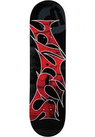 The simple, surf style, graphics on the top and bottom of the decks are burned into bamboo layers with a laser. Schranz Titus Skateboard Decks In Black Titus
