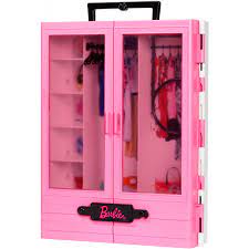 Barbie Fashionista Ultimate Closet Portable With 6 Hangers Walmart Com Rosa Schrank Kleiderbugel Aufbewahrung