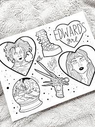 Edward Scissorhands Designs Ig Artbylitzy Tim Burton Tattoo Halloween Tattoo Flash Epic Tattoo