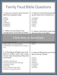 Lots of parents think that free printable surveys are crucial for their kids to learn how to correctly fill out forms in school. Fun Family Feud Bible Questions With Printable Lovetoknow