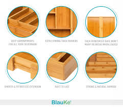 expandable bamboo drawer organizer with