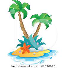Tropical beach framed with palm tree branches #1246344 by elaineitalia. Tropical Island Clipart 1096976 Illustration By Visekart