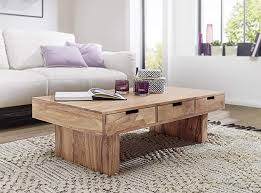 Wohnling Couchtisch Massivholz Akazie Design Wohnzimmer Tisch 110 X 60 Cm 3 Schubladen Landhaus Couchtisch Massivholz Wohnzimmertisch Couchtisch Mit Schublade