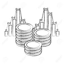 Stacked Coin Money Statistics Chart Business Vector Illustration