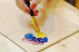 How To Paint Ceramic Tile Painting Tile Painting Ceramic Tiles Ceramic Painting