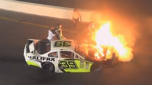 Most parents will do absolutely anything for their children, and one father just proved this by saving his son from a burning car after it crashed into a wall during a nascar race. I Had To Get My Son Out Father Jumps Track Barrier Pulls Son Out Of Burning Race Car Ctv News