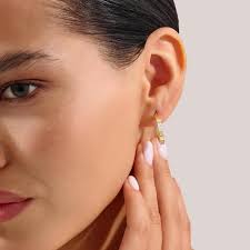 14k Two-tone Gold Textured Hoop Earrings