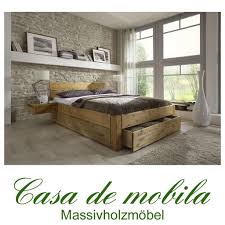 Massiv gearbeitete holzbetten eignen sich in kombination mit der. Massivholz Schubladenbett 160x200 Holzbett Bett Kiefer Massiv Gelaugt Geolt Bett Eiche Bett Mit Schubladen Bett