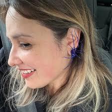 Plastic Spider as an Earring