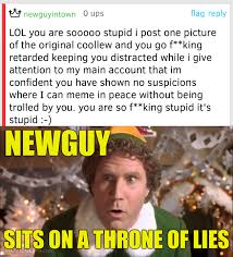 Buddy to fake santa you sit on a throne of lies. You Disgust Me You Sit On A Throne Of Lies You Stink You Smell Like Beef And Cheese You Don T Smell Like Santa Imgflip