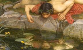 This Is A Painting By J W Waterhouse From 1903 It Depicts How Enamored Narcissus Was With His Own Reflection Greek Mythology Art Pre Raphaelite Art Greek Art