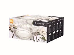 Serviciu Masa Ambition 43 Piese Din Portelan Alb Reducere 19 Container Silver Takeout Container