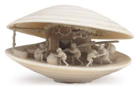 See more ideas about netsuke, japanese art, carving. A Japanese Ivory Clam Shell Form Netsuke Carved With An Interior Agrarian Scene