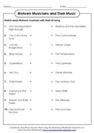 Know your diana's to your marvin's? Motown Music Worksheets Teaching Resources Teachers Pay Teachers