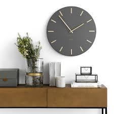 Reloj de pared cocina/comedor, mod. Din Reloj De Cocina Gris Con Detalles Dorados Kenay Home